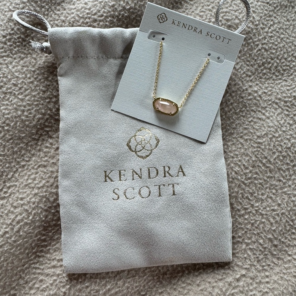 Kendra Scott Gold Necklace with Pink Stone